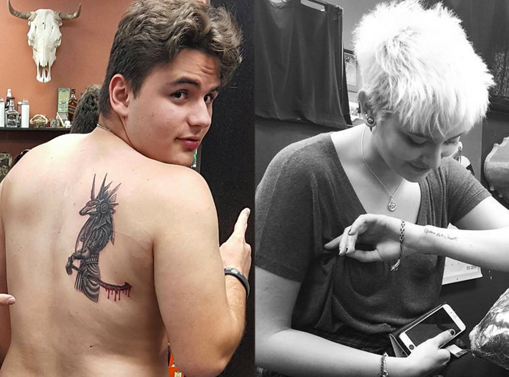 Tattoo Tributes A Closer Look At Paris Jackson Miley Cyrus And More Stars Meaningful Ink E Online